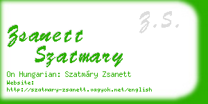 zsanett szatmary business card