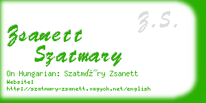 zsanett szatmary business card